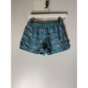 Patagonia Baggies Shorts Womens Teal Red Geometric Tribal Print STY57042 small